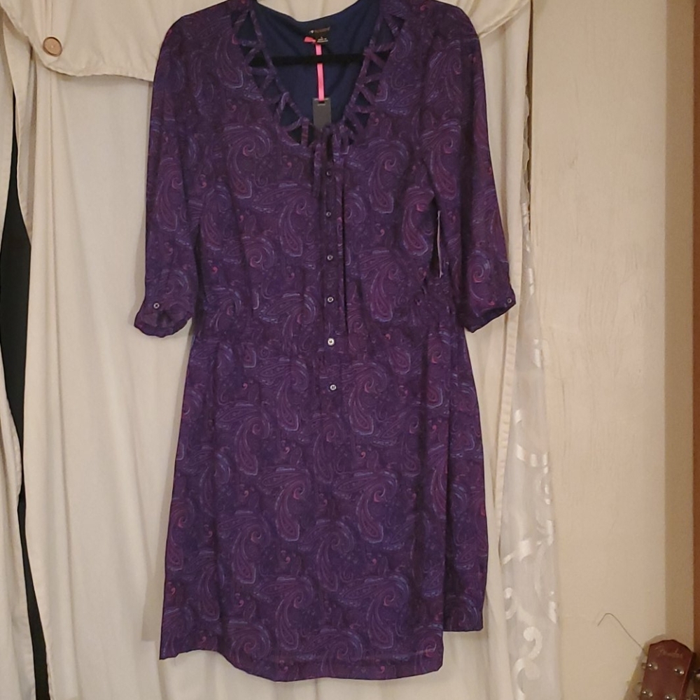 I heart Ronson Purple Paisley Dress